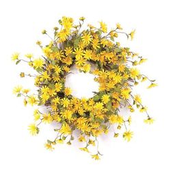 Daisy Floral Wreath 23"D by Melrose in Yellow