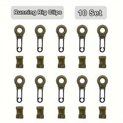 TEMU 10 Set Carp Fishing Accessories Running Rig Clips Heli Chod Rig Ring Clips Quick Clip For Fishing Helicopter Rig Tackle