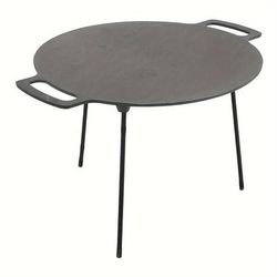 TEMU Cast Iron Campfire Griddle 55cm Bbq Grilling Pan Plate Camping Cooking Grill With 3 Legs