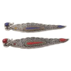 Brilliant Elephant,'Elephant-Themed Aluminum Incense Holders (Pair)'