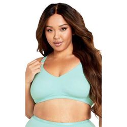 Plus Size Women's Wireless Back Smoother Bra by Avenue Body in Aqua Splash (Size 40 D)