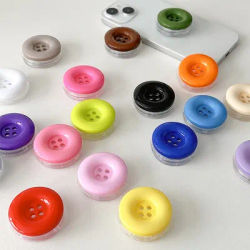 3D Cute Plain Button Folding Finger Ring Griptok Phone Holder for IPhone 16 15 Pro Support Socket