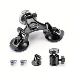 TEMU Suction Cup Car Mount Heavy Duty Tripod With Ball Head For Hero 11 10 6 5 4 3, Car Holder For Dji Pro 4 3 2, For X4 X3 X2 Dslr Mirrorless Camera Dashboard Motion Vehicle Holder