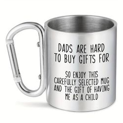 TEMU Dad's 10oz Stainless Steel Coffee Mug - Perfect Gift For Father's Day, Christmas & Birthdays From Daughter Or Son - Durable, Anti-shatter Travel Cup With Handle