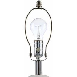 Valendries 25"H x 14"W x 14"D Traditional White/Peach/Metallic Silver/Metallic - Nickel/Translucent Table Lamp - Boutique Rugs