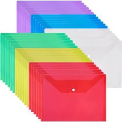 TEMU Plastic-wallets Folder A4 Document Files Folders Popper Wallets With Button (36 Pack)