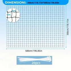 TEMU * 5m Net Green Balcony Mesh Cat Fence Net Balcony Net With Plastic Fixing , Window, Terrace, Indoor And Outdoor Cat Net, Outdoor Vegetable And Fruit Protection Net.