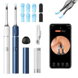 Ear Wax Removal Tool with 12MP Camera Ear Cleaner Omnidirectional Tweezers Wireless Earwax Remove Tool with 6 Ear Spoon Ear Care