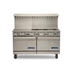 Imperial IR-6-G24 NG 60" 6 Burner Commercial Gas Range w/ Griddle & 2 Standard Ovens, Natural Gas, 6 Open Burners, Stainless Steel, Gas Type: NG
