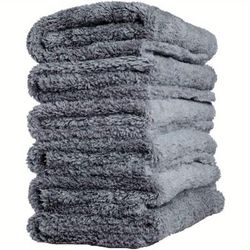 "TEMU 6-pack Ultrasoft Microfiber Car Towels, 450gsm Edgeless Detailing Cloth For Car Wash, Interior/exterior Cleaning, Drying & Polishing - 16x16" Textile Form"