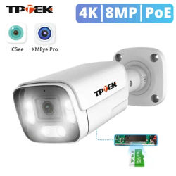 4K 8MP PoE Video Surveillance IP Camera 5MP Two Way Audio Support TF Card Security IP66 Outdoor Camera NVR System iCSee XMEye