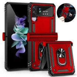 For Samsung Galaxy Z Flip 3 Case Magnetic Car Ring Shockproof Armor Stand Holder Phone Cases for Galaxy Z Flip 4 5G Flip4 Cover