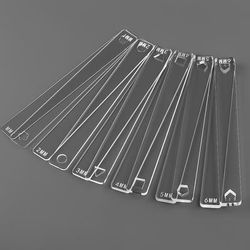 TEMU 12pcs Set Of Transparent Acrylic Thickness Balance Ruler, Soft Clay Flat Ruler, 1/2/3/4/5/6mm, 2 Each, Clay Earring Hand-made Auxiliary Tools
