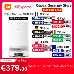 Versione globale Xiaomi Robot Vacuum X20 + controllo vocale raccolta automatica della polvere
