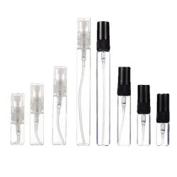 30/50/100pcs 2ml 3ml 5ml 10ml Glass Perfume Bottles Portable Empty Refillable Bottle Cosmetics Bottle Sample Thin Glass Vials