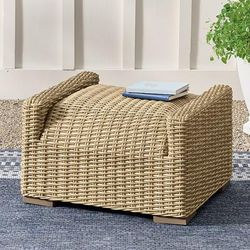 Montville Wicker Outdoor Outdoor Ottoman - Honey - Grandin Road