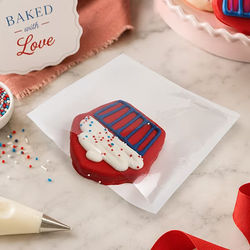 White Bakery Bag w/ Clear Front 6" x 6" 100 Pack CKHS66W