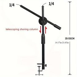TEMU Adjustable Metal Cantilever Tripod Stand, Horizontal Desktop Mount, For Smartphone, Mobile Photography, And Painting, With No Battery Required