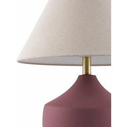 Felixdorf 22"H x 16"W x 16"D Rustic Brick Red/Beige/White/Metallic - Brass/Translucent Table Lamp - Boutique Rugs