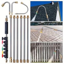 TEMU 10pcs High Pressure Washer, Extension Wand Gutter Cleaning Tool, Power Washer Gutter Cleaner Attachment With 6 Nozzle Tips, 4000 Psi Roof Cleaner