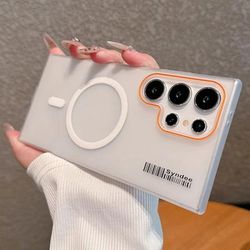 TEMU New Luxury Clear Matte Magnetic Phone Case For Wireless Charging Hard Pc Shockproof Cover