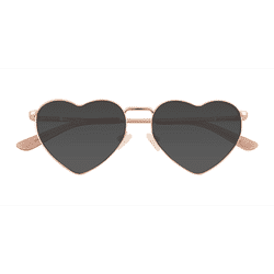 Unisex s heart Rose Gold Metal Prescription sunglasses - Eyebuydirect s Wonderful