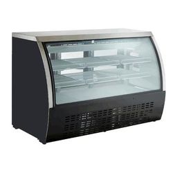 U-Star 64" Full Service Deli Case - Curved Glass, 3 Levels, Black, 115v, USDC-64