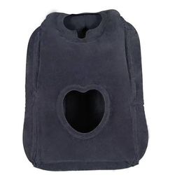 TEMU Portable Inflatable Travel Neck Pillow With Heart Cutout, Hand-washable Nylon Cover For Airplanes, Cars, Buses, Trains, Office & Camping