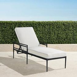 Angelina Chaise Lounge with Cushions in Jet Black Aluminum - Standard, Seaglass - Frontgate