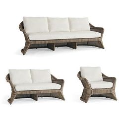 Terrace Park Seating Replacement Cushions - Loveseat, Quick Dry, Vista Boucle Air Blue - Frontgate