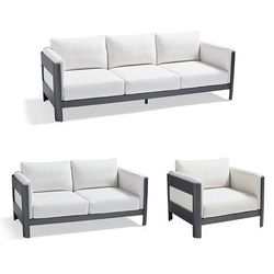 Azores Seating Replacement Cushions - Left-facing/Right-facing Loveseat, Rain Sailcloth Cobalt - Frontgate