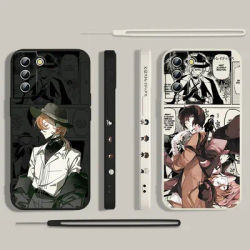 Bungo Stray Dogs Phone Case For Samsung Galaxy S24 S23 S22 S21 S20 Pro FE Plus Ultra Liquid Left Rope Cover
