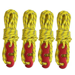 4 Outdoor Tent Ropes Reflective Ropes Canopy Ropes Reinforced Windproof Ropes with Buckles To Ensure Safety Camping Accessories