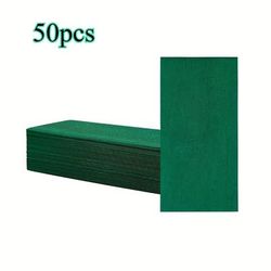 TEMU Pack Of 50 Green Linen- Paper Napkins - 1-ply Premium Decorative Cloth-like Dinner Napkins, Soft & Absorbent For Parties, Weddings, Kitchen & Bathroom Use