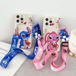 For Samsung Galaxy A16 A06 A04E A05 A05s A15 A25 A35 A55 Flowers Stitch Case With Holder Rope