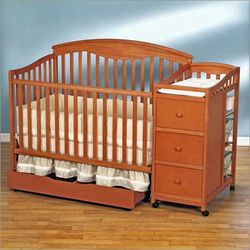 Simplicity Christina Crib 'N Changer Combo in Pecan Finish