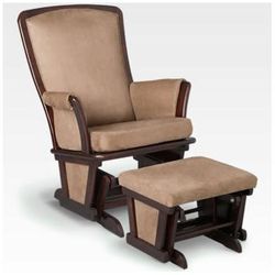 Delta Upholstered Glider & Ottoman - Black Cherry Espresso