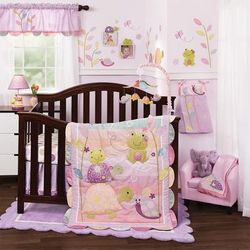 Lambs & Ivy Puddles 4 Piece Crib Bedding Set