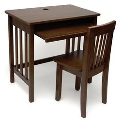 Lipper International Child's Computer Desk & Mystic Chair - Walnut
