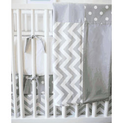 New Arrivals Zig Zag Grey 2 Piece Baby Crib Bedding Set
