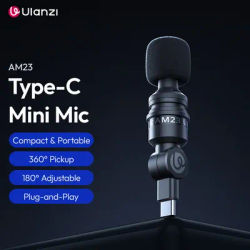 Ulanzi AM23 Type-C Mini Mic Ultra-compact Microphone for Vlog Video Recording Live Streaming 360° Omnidirectional Condenser Mic
