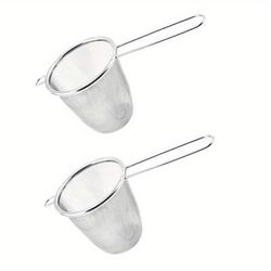 TEMU 2-pack Stainless Steel Tea Strainers - Mesh Infuser For Loose , Coffee, Spices, Metal Tea Separator For Cup Types, For Kitchen Accessories