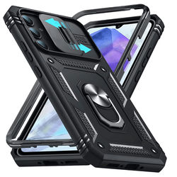 TEMU Design Case For A55 A35 4g 5g Full Body Protective Slide Camera Stand Protection Ring Cover
