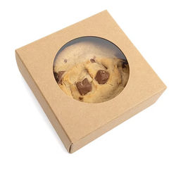 Kraft Paper Box with Round Window 3 1/4" x 1 3/16" x 3 1/4" 25 Pack WKRGR33