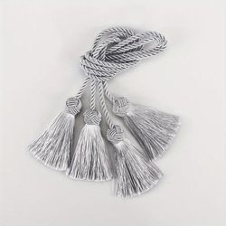 TEMU 1pc Vintage Style Polyester Curtain Tieback, Decorative Fringe Hanging , No-drill Installation, Elegant Drapery Accessory For Home Decor, Curtains For Living Room