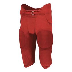 Russell Athletic F25PFW Youth Integrated 7-Piece Pad Football Pant in True Red size Small | Polyester