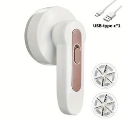 TEMU Portable Rechargeable Lint Remover With Cleaning Brush - Effective Fabric Shaver For Clothes, Furniture, And Carpets - Removes Lint Balls, Bobbles, And Fuzz - Includes Usb Cable