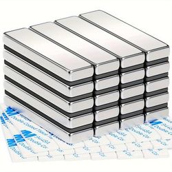 TEMU 20pcs Heavy-duty Neodymium Magnet Bars, 40x10x5mm - Powerful & Multi-use For Organized Kitchen, Garage, Science,tool Storage Etc