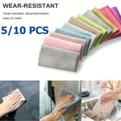 TEMU 5/10pcs Of Large Ultra- Cleaning Soft Cloth Washing Towel Dust Collector