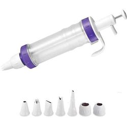 TEMU Cake Decorating Pen + 7 Pieces Icing Decoration Tips Dessert Decorator Piping Cream Plastic Nozzles Decorator Pastry Cream Making Set